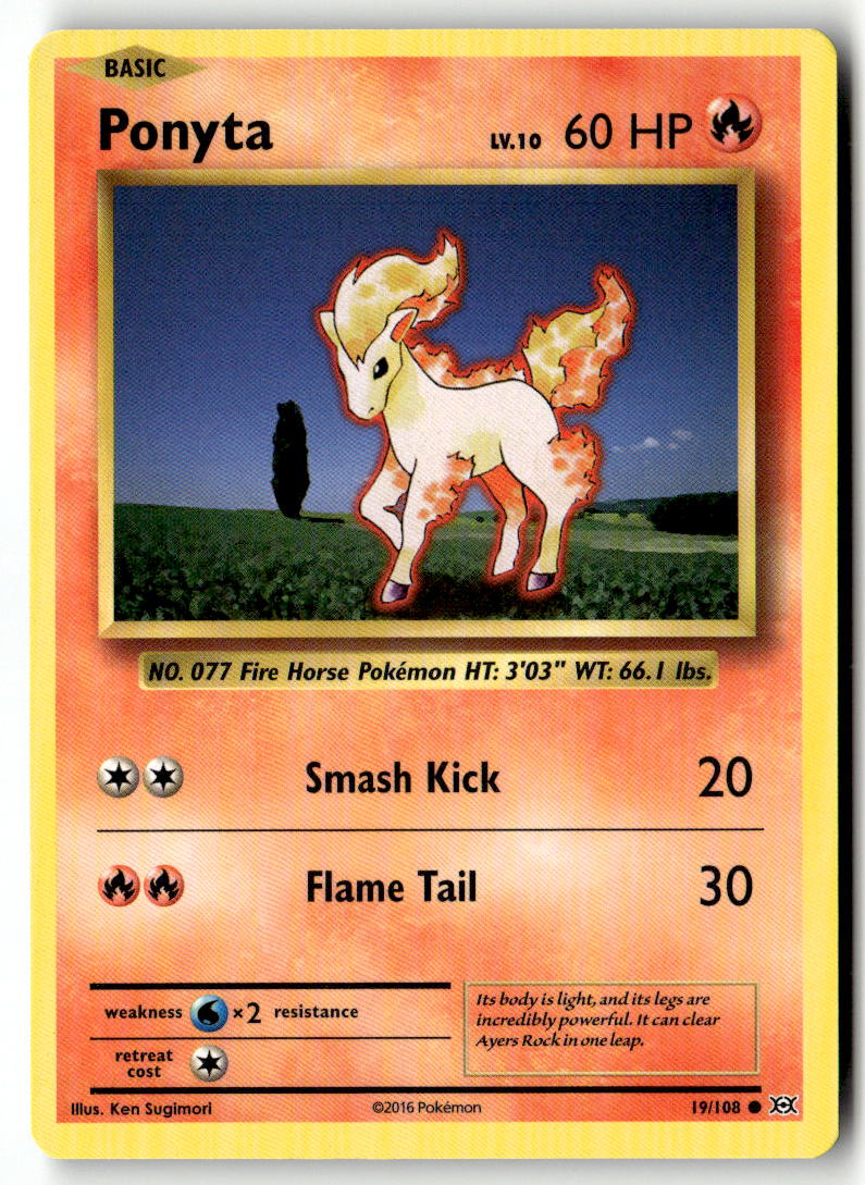 Front of Ponyta 19/108 from XY - Evolutions