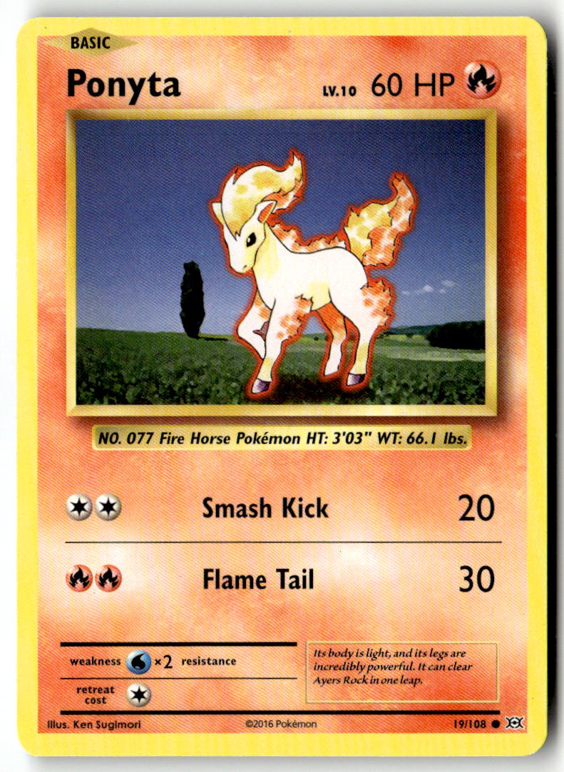 Front of Ponyta 19/108 from XY - Evolutions