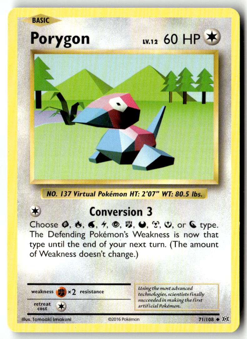 Front of Porygon 71/108 from XY - Evolutions
