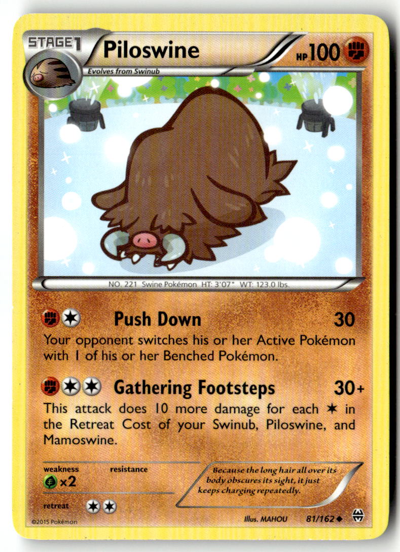 Front of Piloswine 81/162 from XY - BREAKthrough