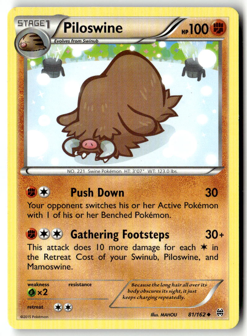 Front of Piloswine 81/162 from XY - BREAKthrough