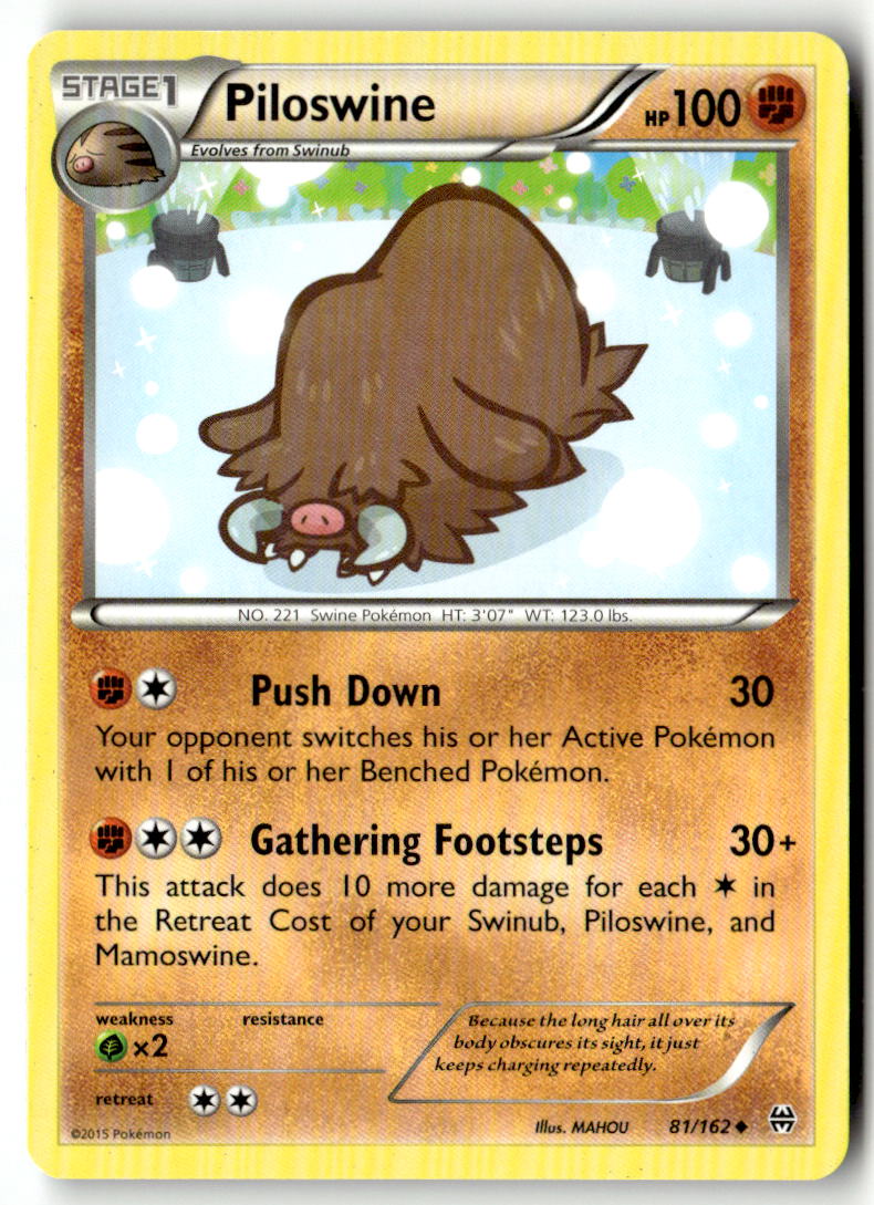 Front of Piloswine 81/162 from XY - BREAKthrough