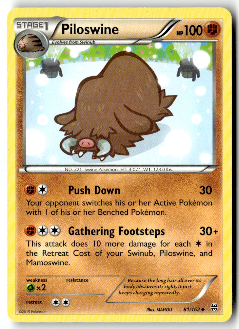 Front of Piloswine 81/162 from XY - BREAKthrough