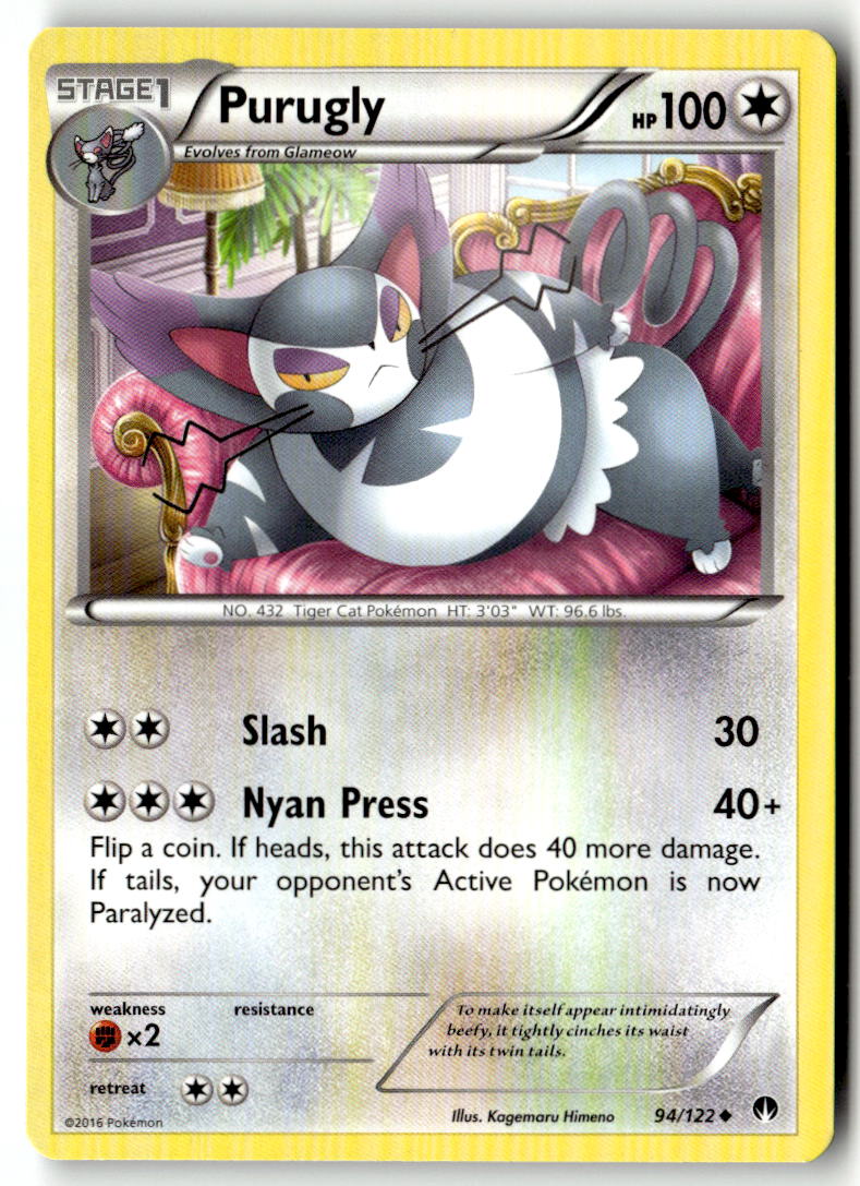 Front of Purugly 94/122 from XY - BREAKpoint