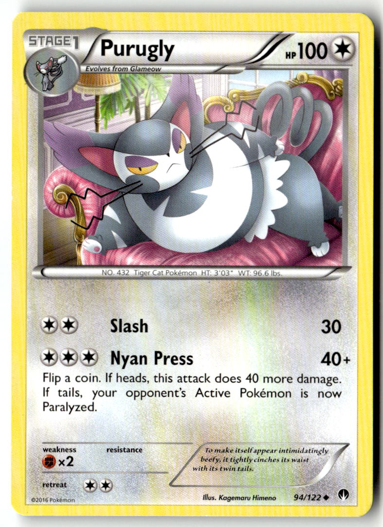 Front of Purugly 94/122 from XY - BREAKpoint
