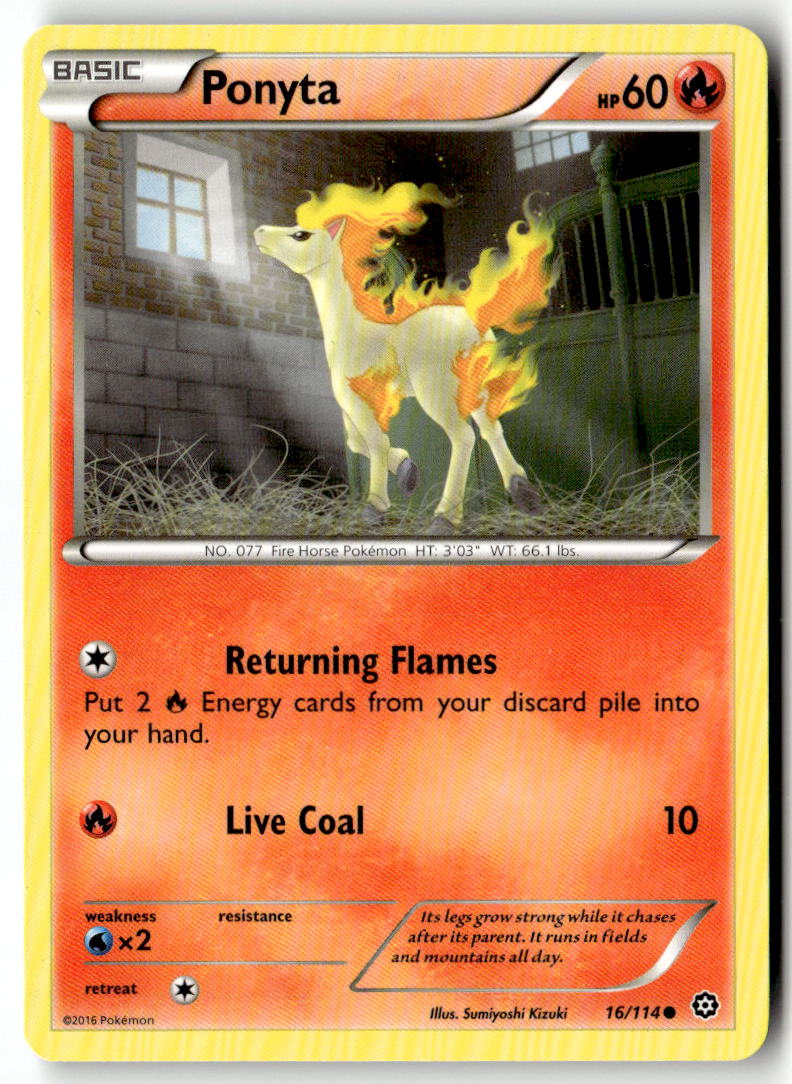 Front of Ponyta 16/114 from XY - Steam Siege