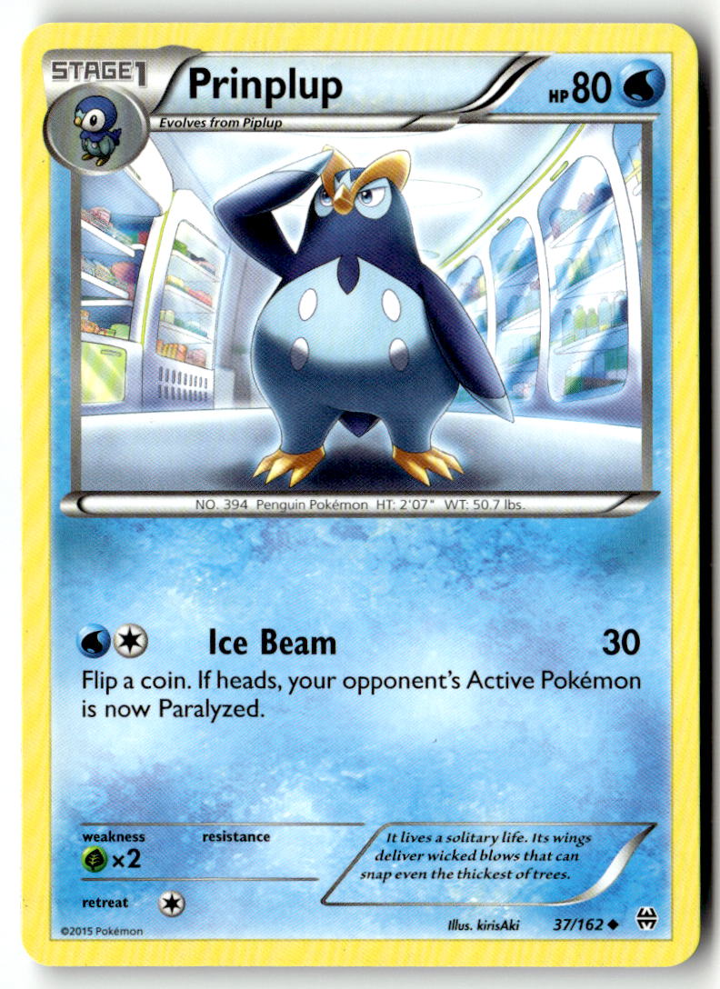 Front of Prinplup 37/162 from XY - BREAKthrough
