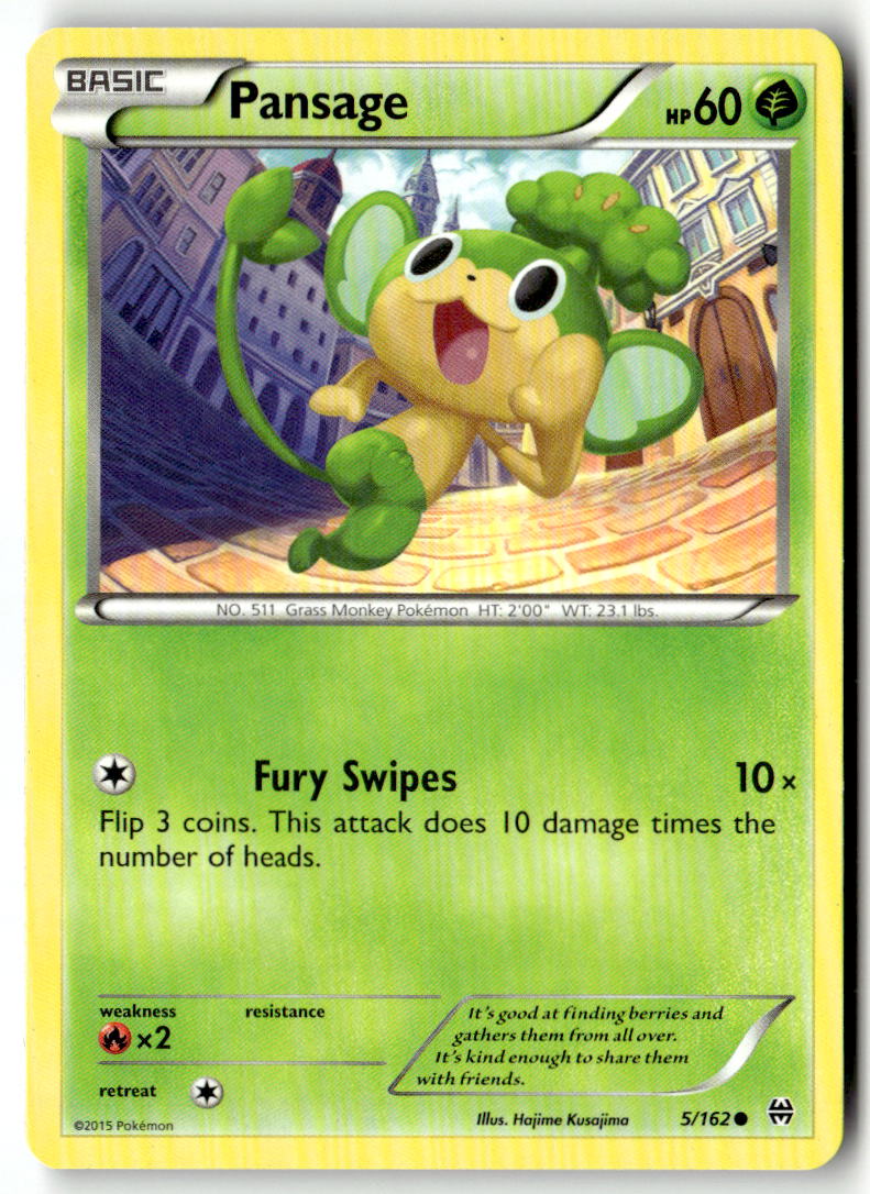 Front of Pansage 5/162 from XY - BREAKthrough