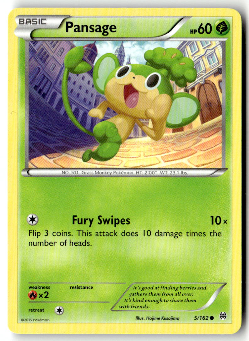 Front of Pansage 5/162 from XY - BREAKthrough