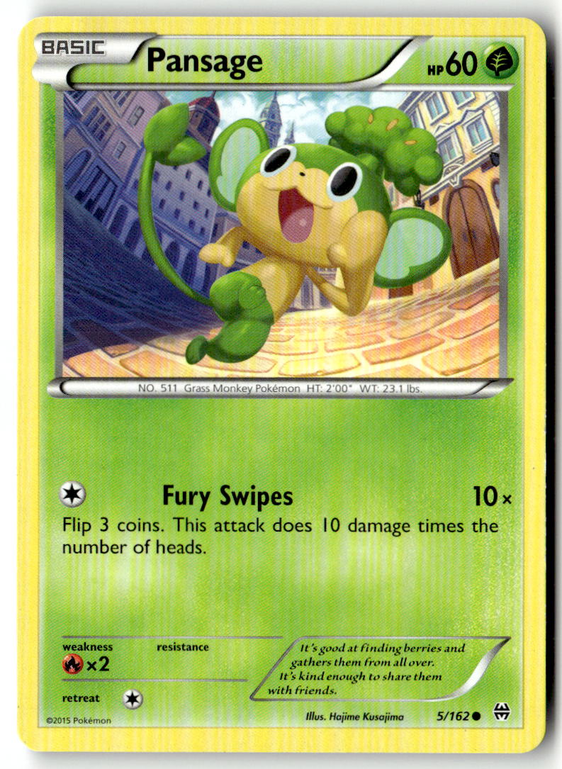 Front of Pansage 5/162 from XY - BREAKthrough