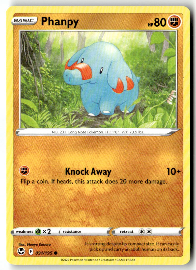 Front of Phanpy 091/195 from Silver Tempest