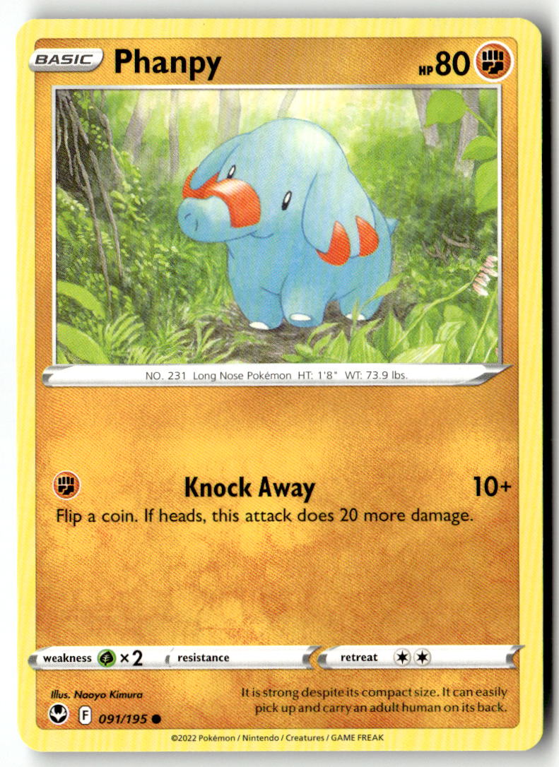 Front of Phanpy 091/195 from Silver Tempest