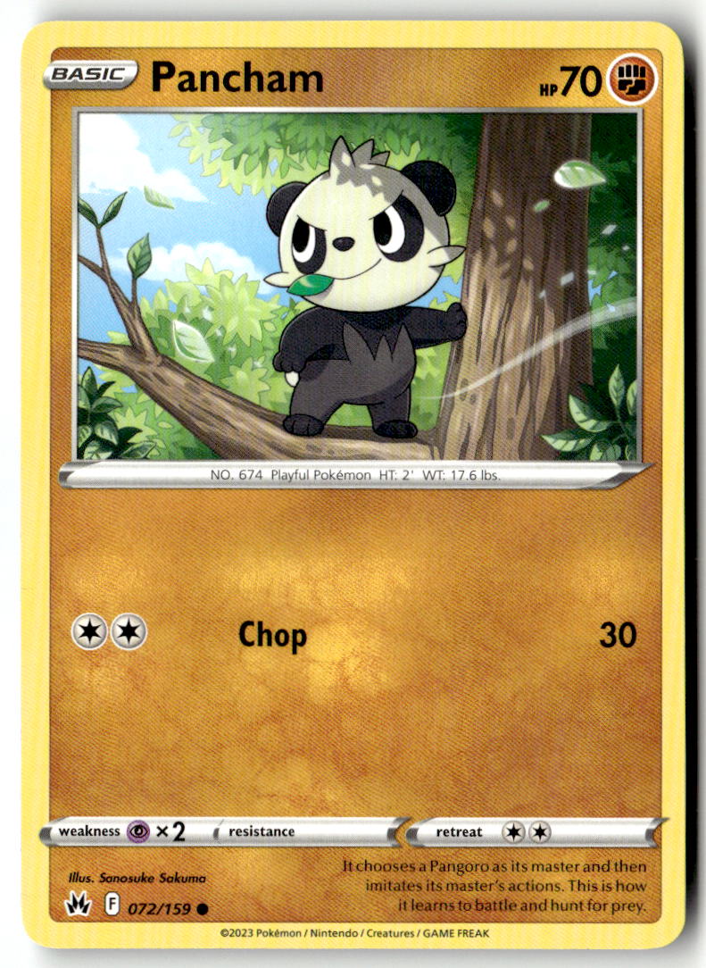 Front of Pancham 072/159 from Crown Zenith
