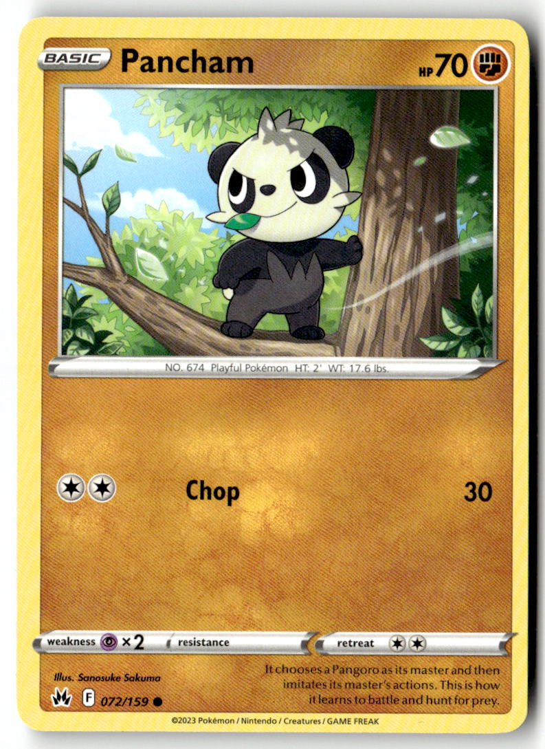 Front of Pancham 072/159 from Crown Zenith
