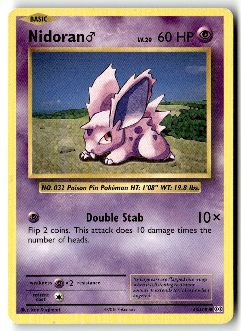 Front of Nidoran M 43/108 from XY - Evolutions