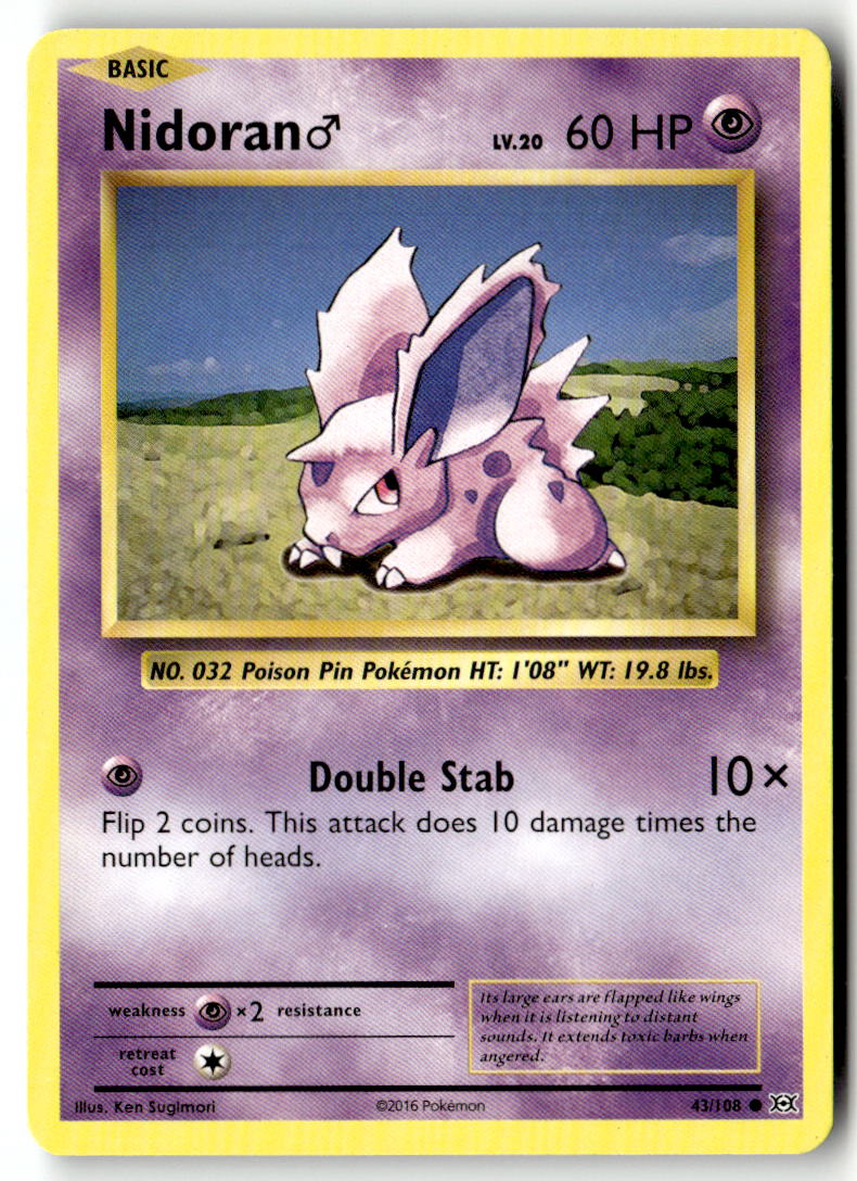 Front of Nidoran M 43/108 from XY - Evolutions