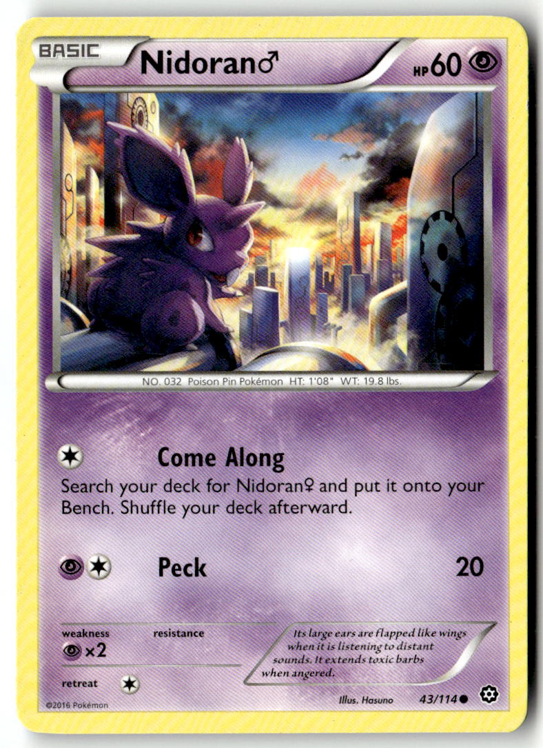Front of Nidoran M 43/114 from XY - Steam Siege