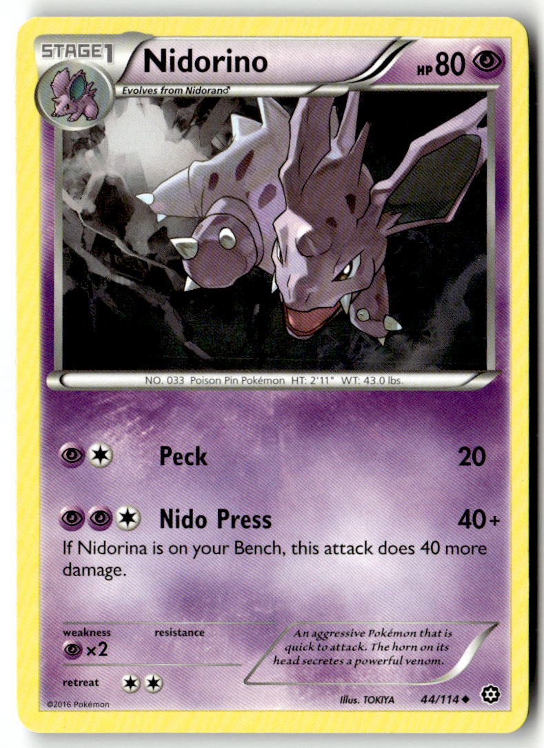 Front of Nidorino 44/114 from XY - Steam Siege