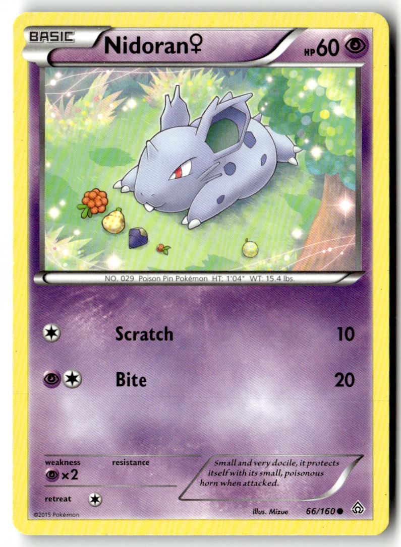 Front of Nidoran (F) 66/160 from XY - Primal Clash