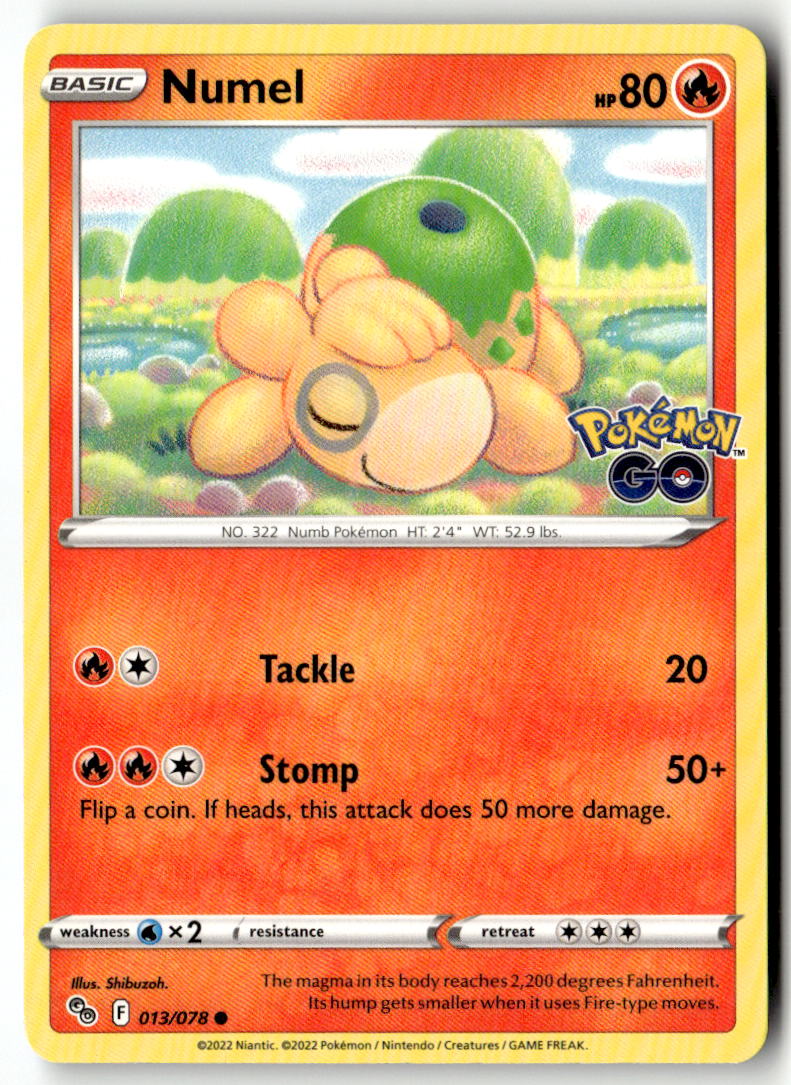 Front of Numel 013/078 from Pokemon GO
