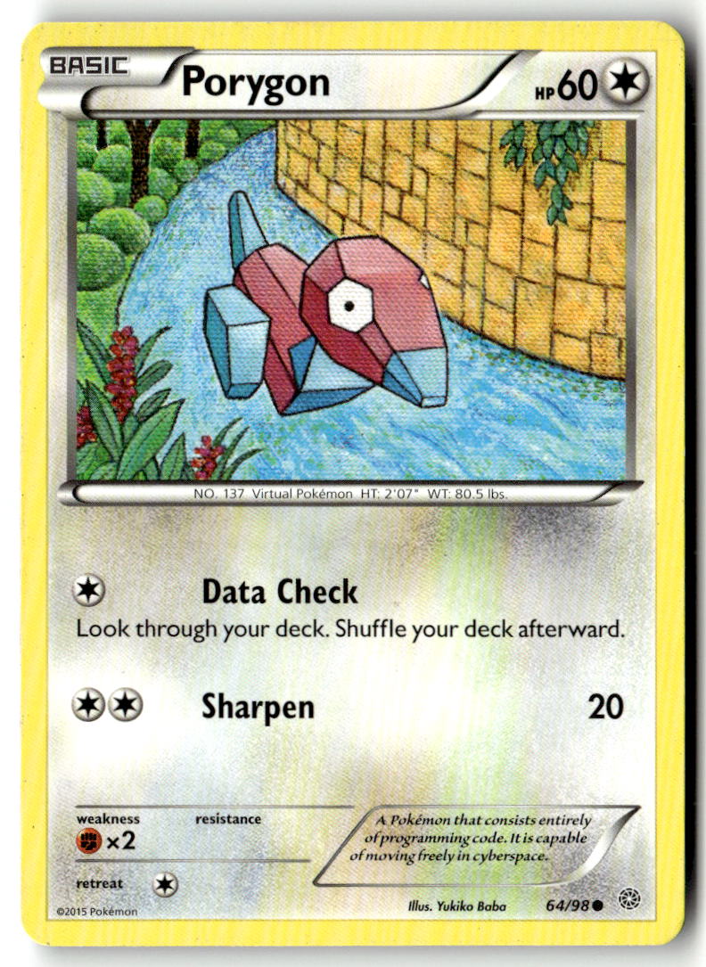 Front of Porygon 64/98 from XY - Ancient Origins