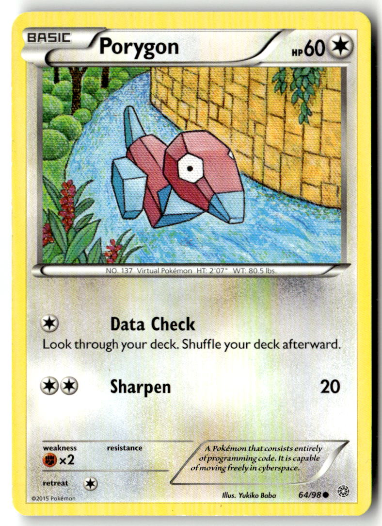 Front of Porygon 64/98 from XY - Ancient Origins