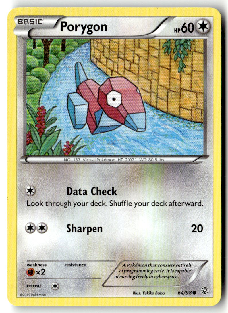 Front of Porygon 64/98 from XY - Ancient Origins