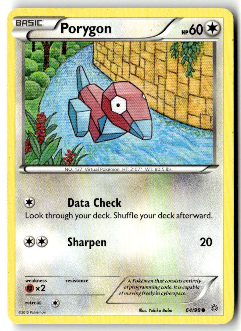 Front of Porygon 64/98 from XY - Ancient Origins