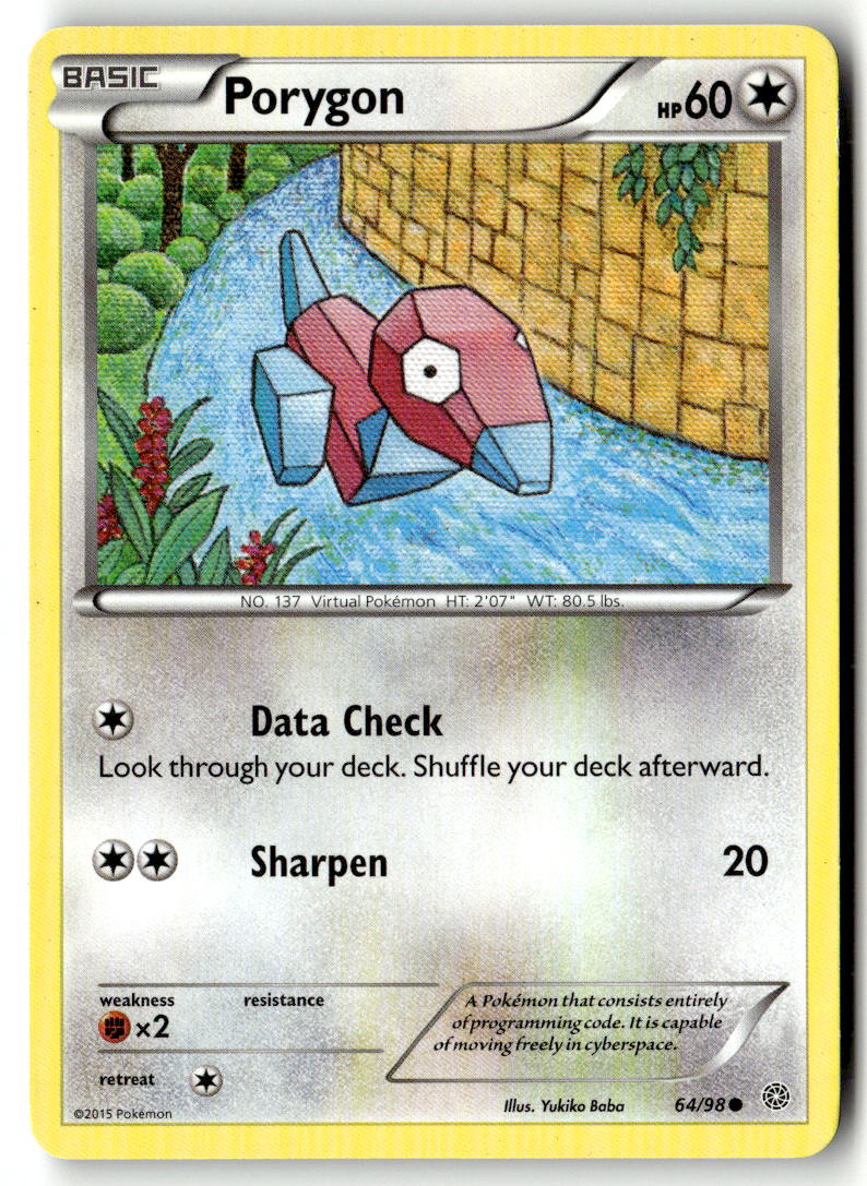 Front of Porygon 64/98 from XY - Ancient Origins