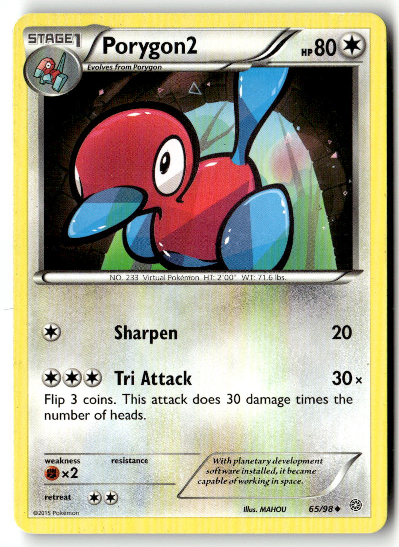 Front of Porygon2 65/98 from XY - Ancient Origins