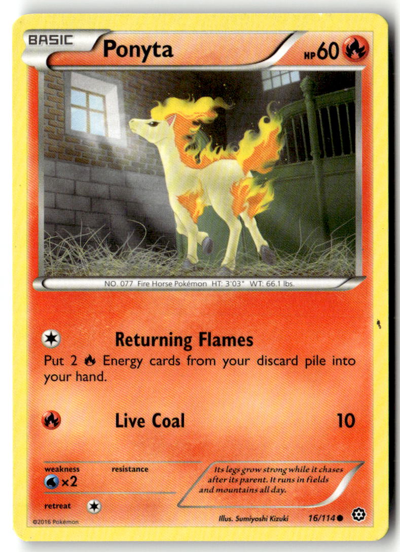 Front of Ponyta 16/114 from XY - Steam Siege