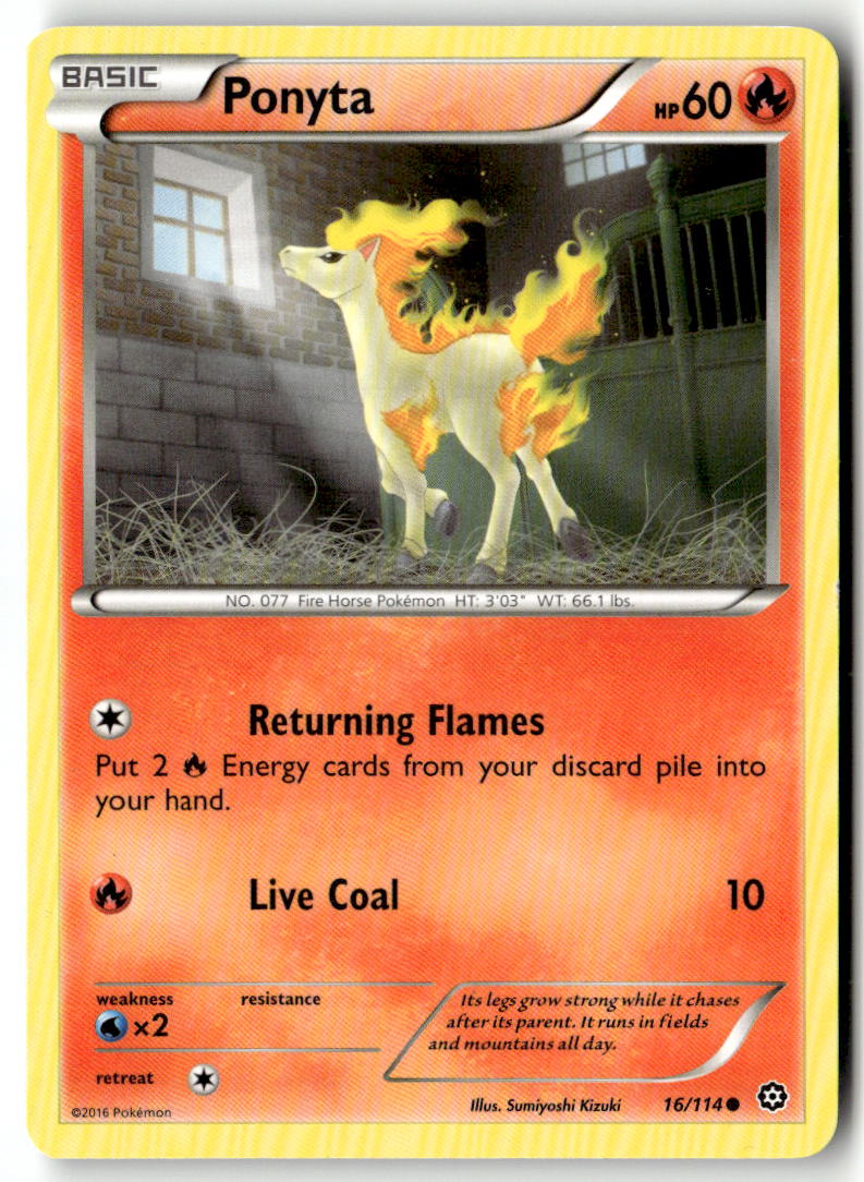 Front of Ponyta 16/114 from XY - Steam Siege