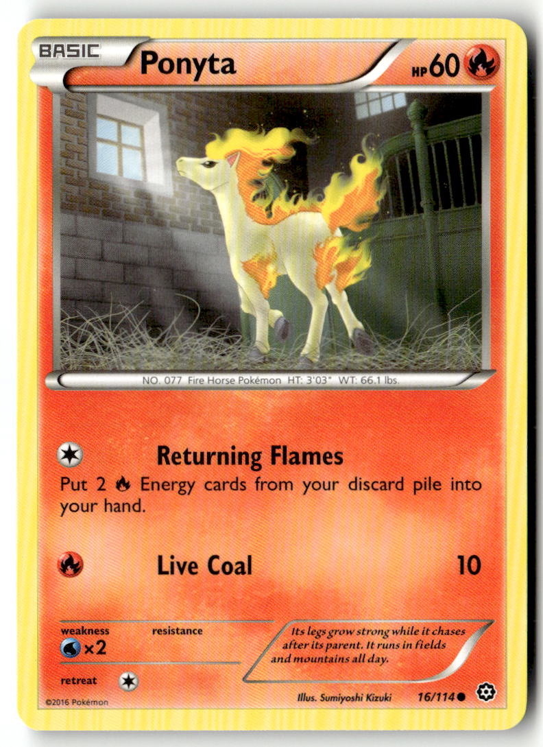 Front of Ponyta 16/114 from XY - Steam Siege
