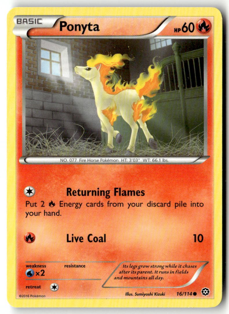 Front of Ponyta 16/114 from XY - Steam Siege