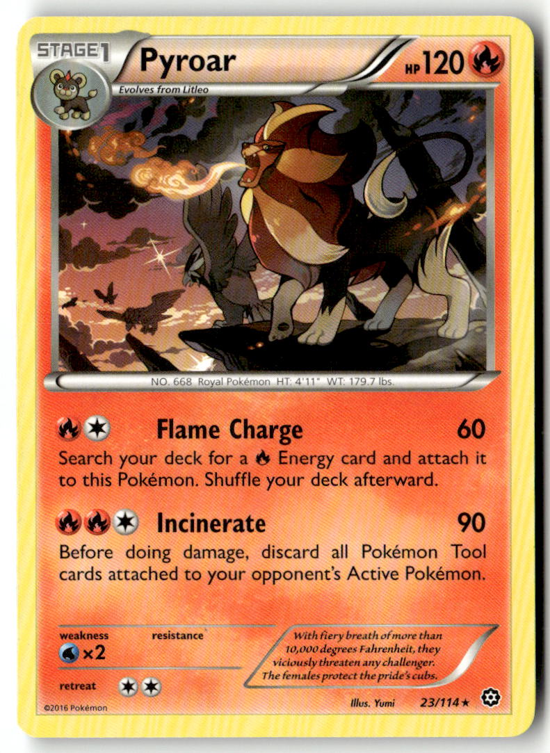 Front of Pyroar 23/114 from XY - Steam Siege