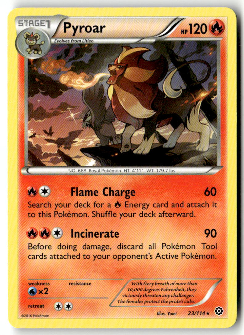 Front of Pyroar 23/114 from XY - Steam Siege