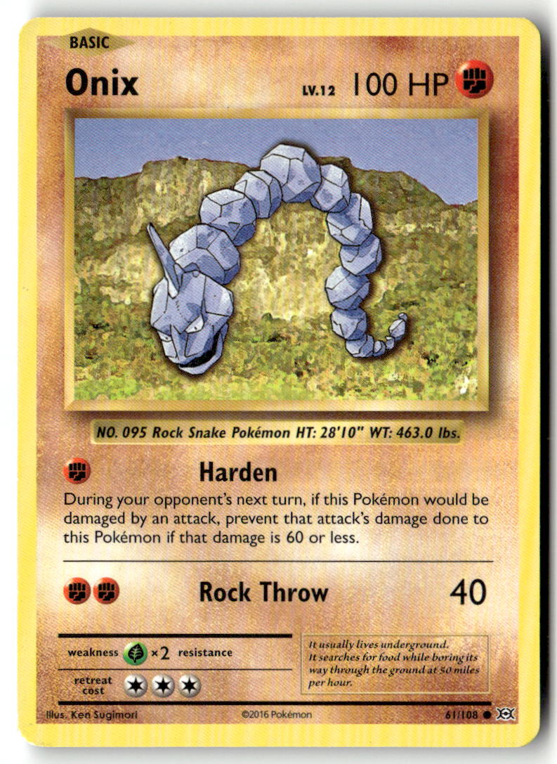 Front of Onix 61/108 from XY - Evolutions