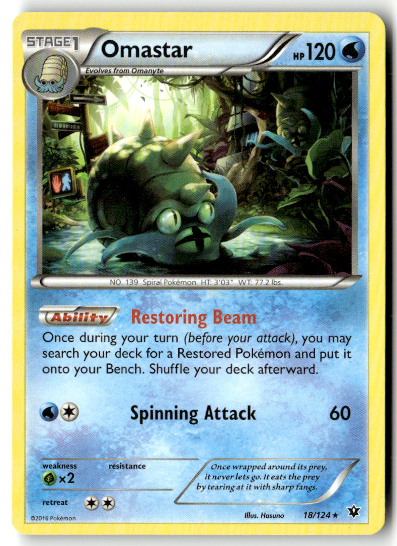 Front of Omastar 18/124 from XY - Fates Collide