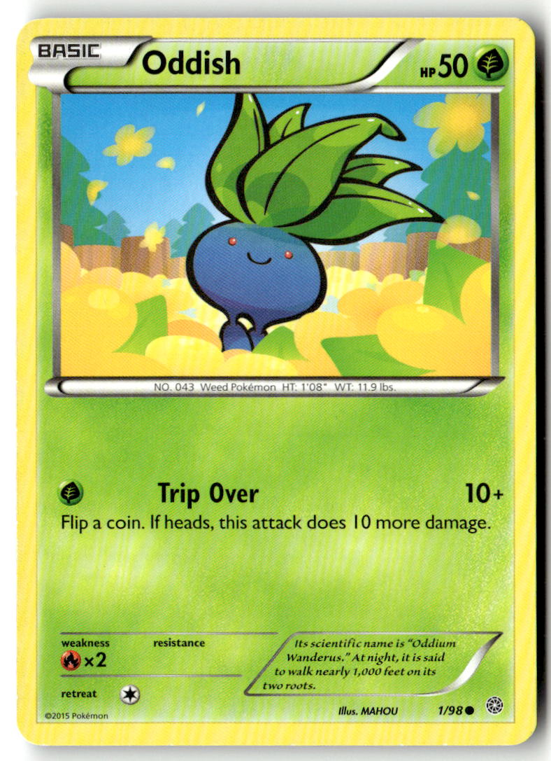 Front of Oddish 1/98 from XY - Ancient Origins