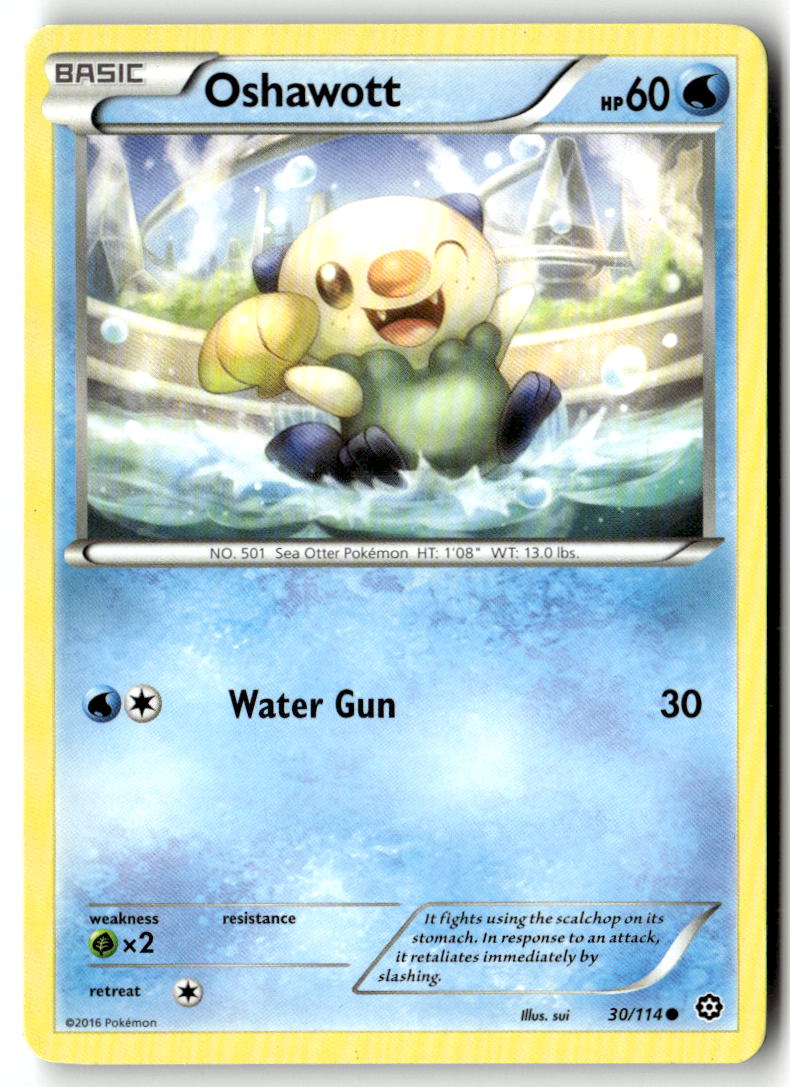 Front of Oshawott 30/114 from XY - Steam Siege