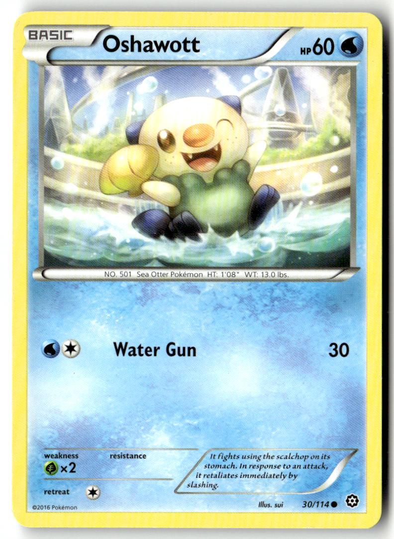 Front of Oshawott 30/114 from XY - Steam Siege