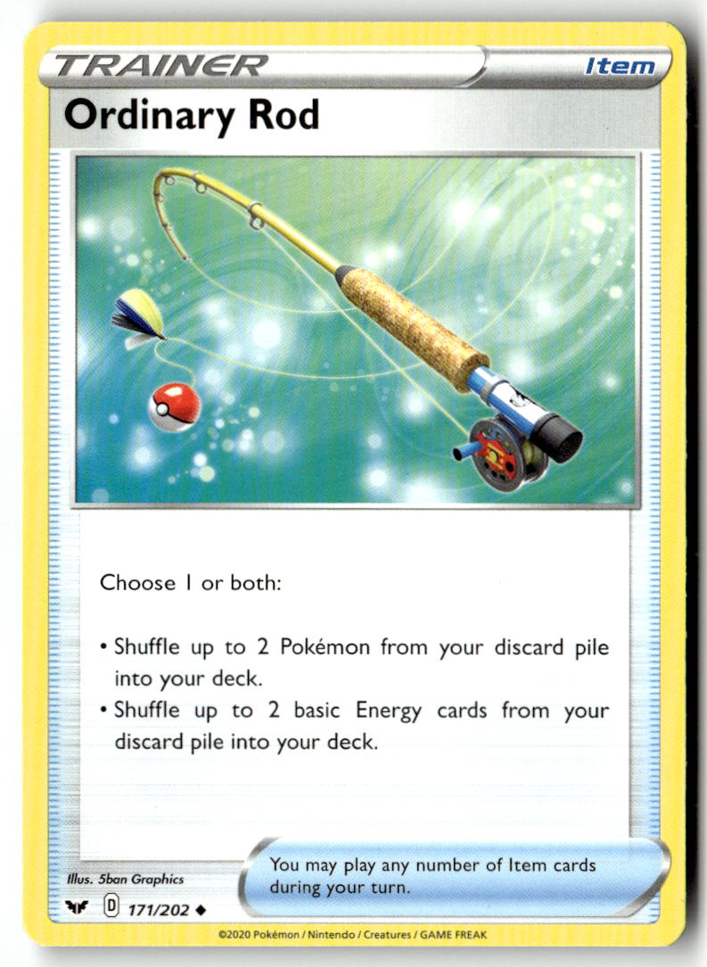 Front of Ordinary Rod 171/202 from Sword & Shield Base Set