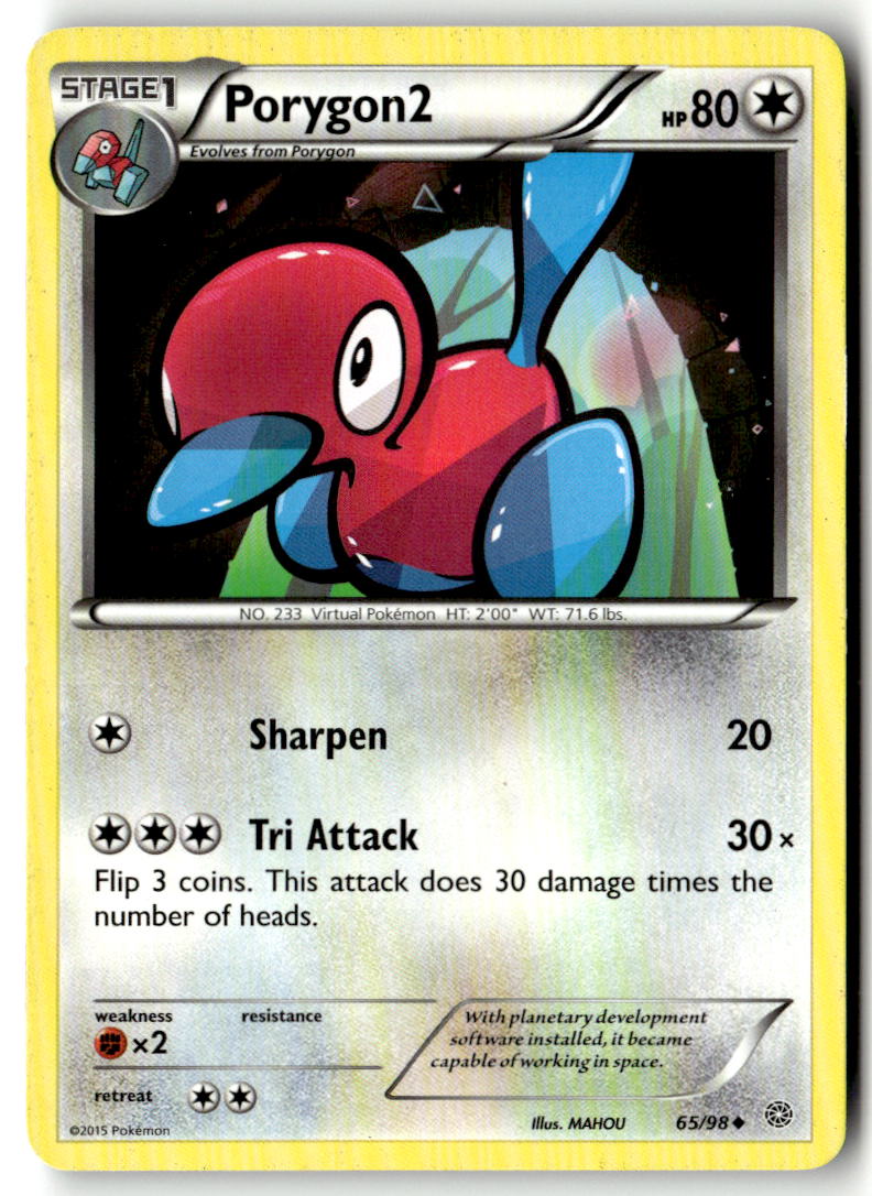 Front of Porygon2 65/98 from XY - Ancient Origins