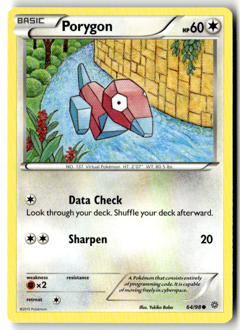 Front of Porygon 64/98 from XY - Ancient Origins