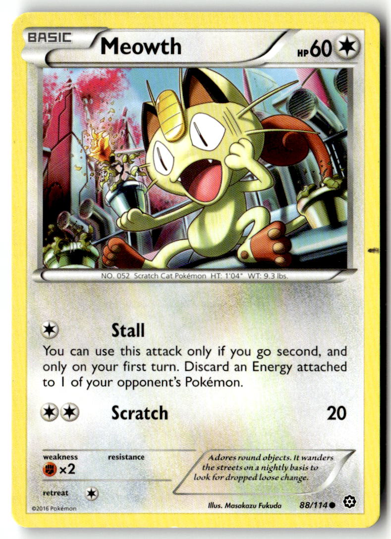 Front of Meowth 88/114 from XY - Steam Siege