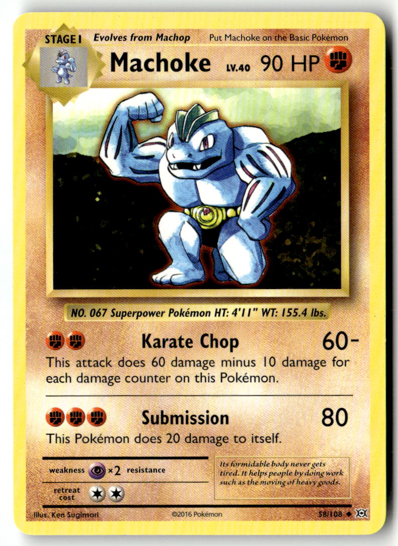 Front of Machoke 58/108 from XY - Evolutions