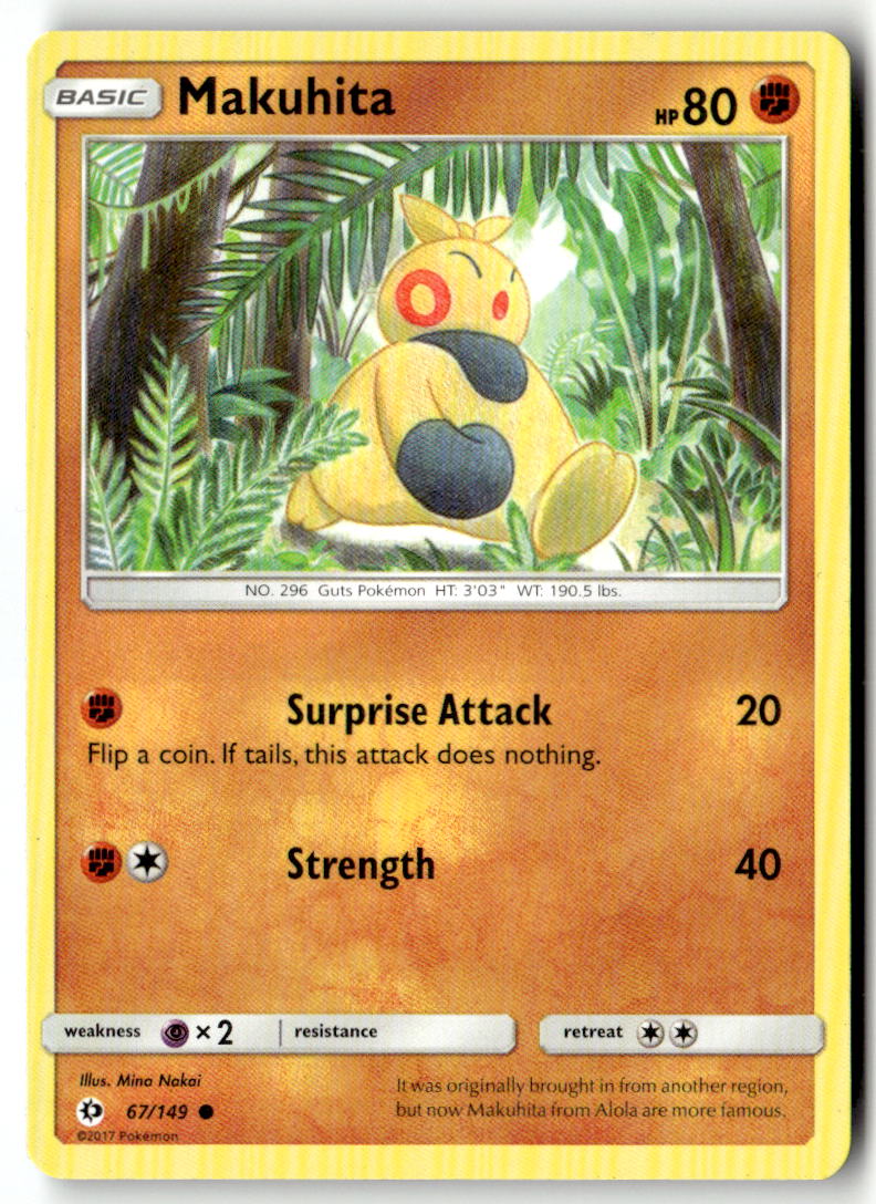 Front of Makuhita 67/149 from SM Base Set