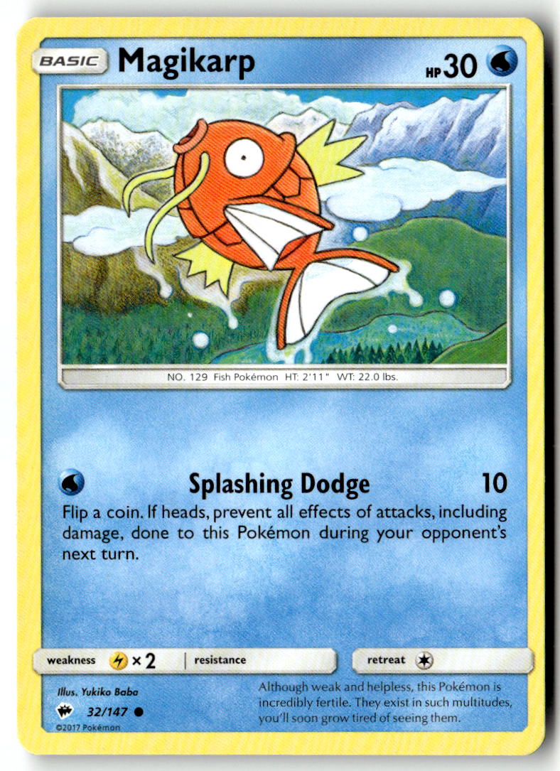 Front of Magikarp 32/147 from SM - Burning Shadows