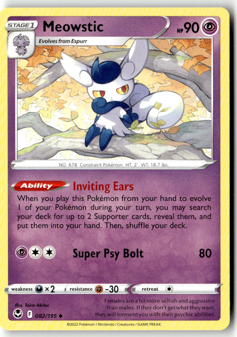 Front of Meowstic 082/195 from Silver Tempest