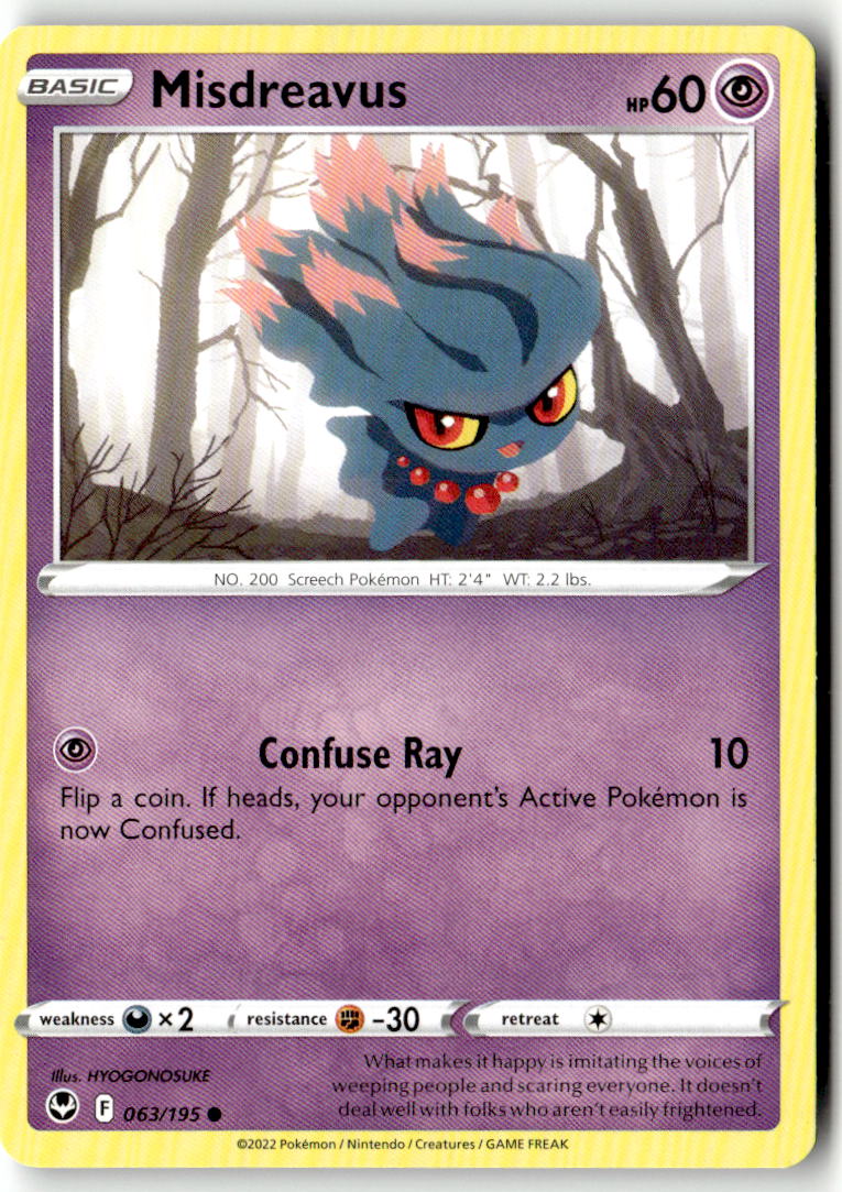 Front of Misdreavus 063/195 from Silver Tempest